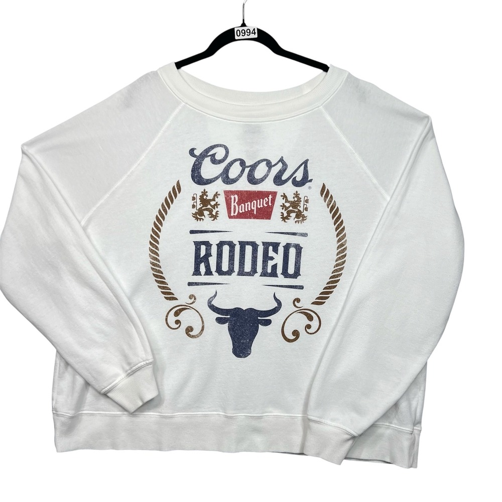 Odd People Coors‎ Banquet Rodeo Sweatshirt Unisex Small White Graphic